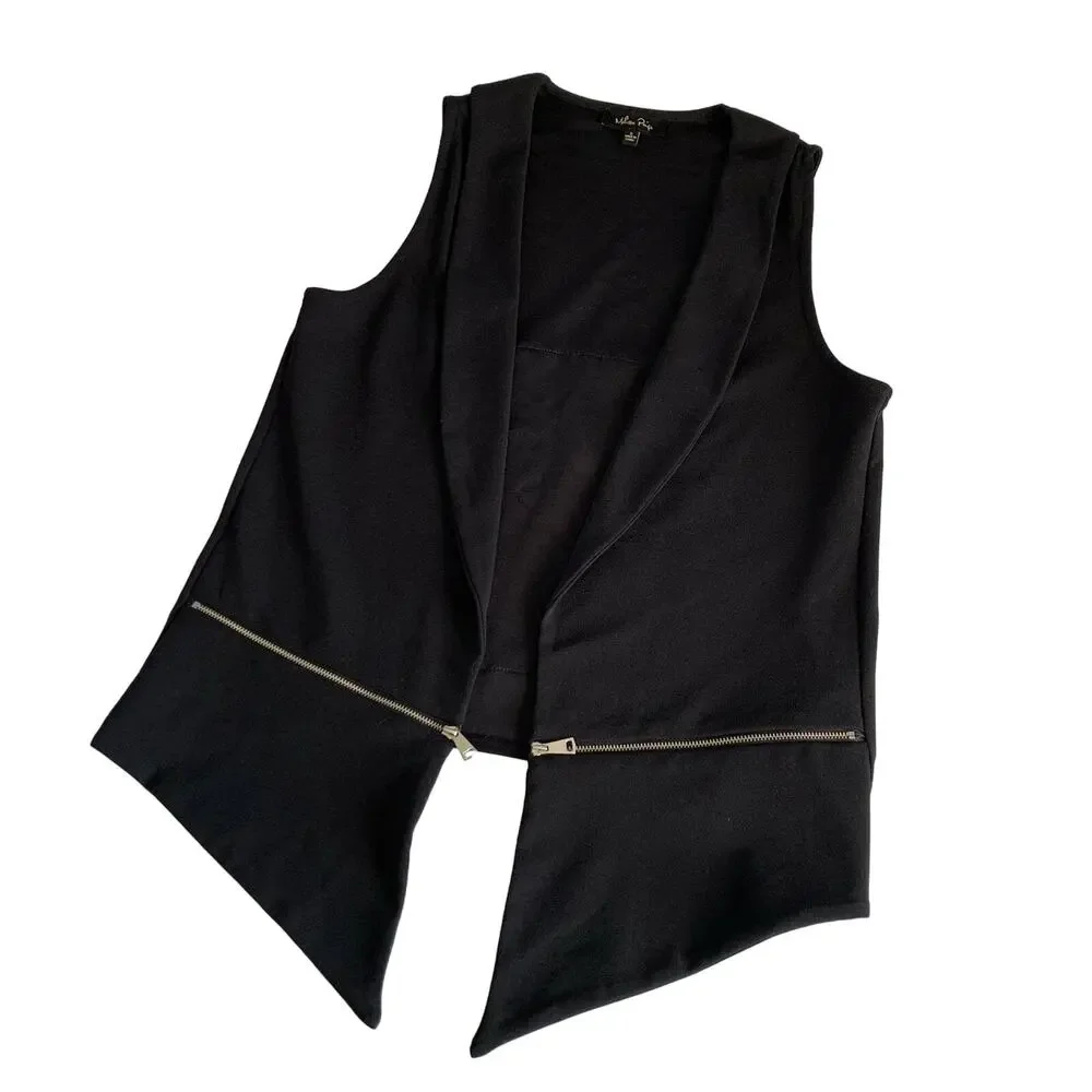 Reworked Apparel Mariah Carey Christmas Graphic Black Custom Upcycled Vest Small